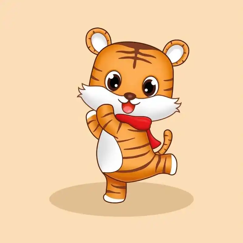 虎年卡通画小老虎91