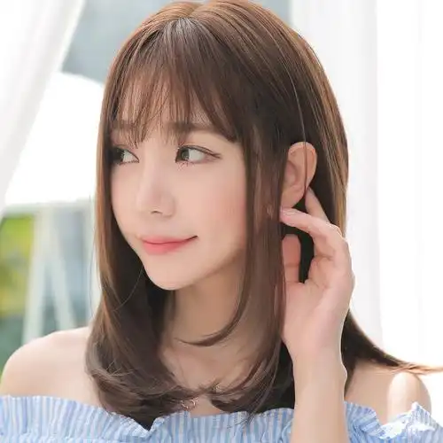 网红假发中长假发女短发韩国同款梨花头空气直中长直发齐刘海优惠券