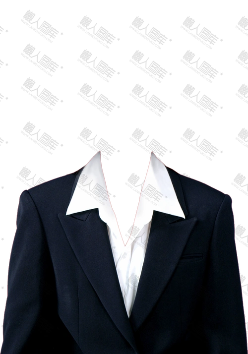 韩式女生西装证件照合成-女士白底正装证件照ps模板_懒人图库