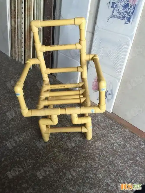 崧厦社友做的纯手工ppr水管小椅子             水管椅子