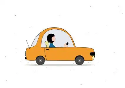 开车小人卡通元素图片