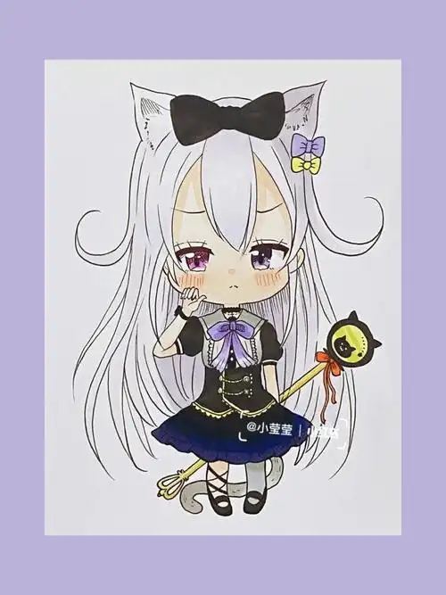 笔记灵感  #寻找小红书绘画大神  #q版人物  #马克笔手绘  #动漫驶骀