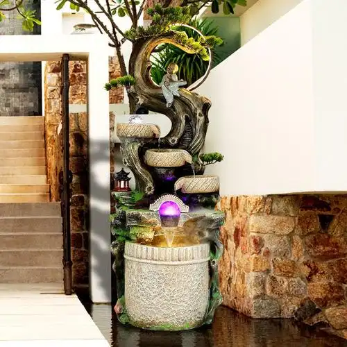 客厅假山流水喷泉景观摆件室内办公室循环水叠水瀑布山水造景装饰