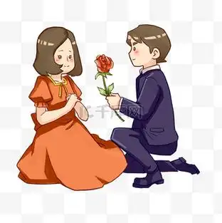 送玫瑰图片素材_送花表白的情侣