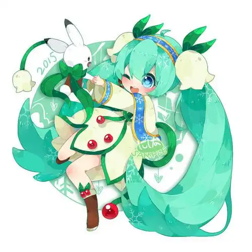 套图p站二次元插画少女头像原创壁纸初音未来vocaloid雪初音萌q版画师
