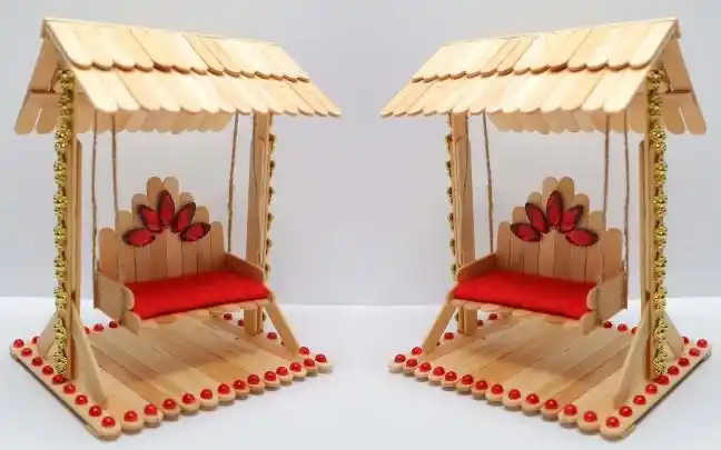 雪糕棒不要扔,教你制作漂亮的"荡秋千",简单容易学,手工创意_哔哩哔哩