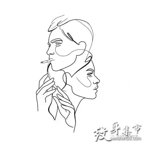 简约线条纹身简约线条纹身手稿简约线条纹身手稿图案