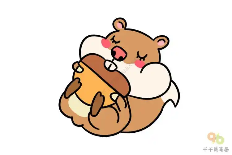 睡觉的松鼠简笔画