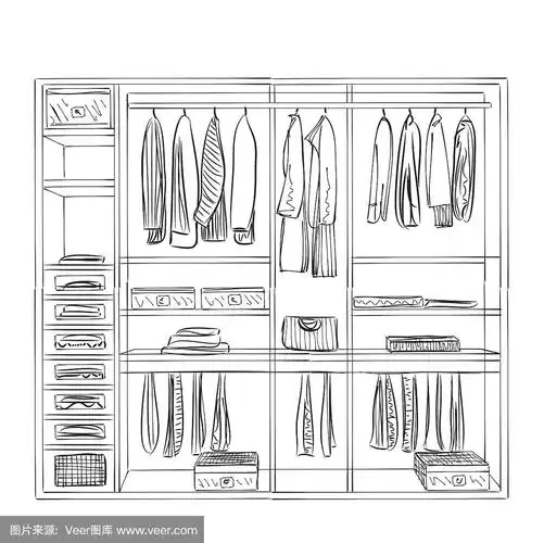 手绘衣柜示意图