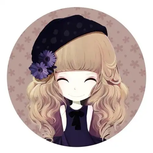 眯眼微笑的花花姑娘紫菀姑娘头像