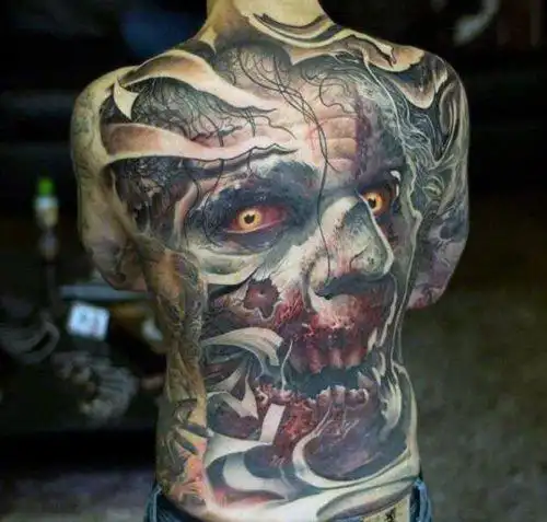 男性钟爱的霸气满背大面积纹身图案(4) - 纹身秀