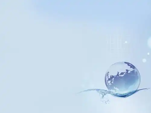 蓝色背景环球科技ppt模板ppt