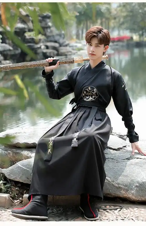 憧前漫汉服男古风武侠剑客男士夏季大码学生班服套装中国风公子古装