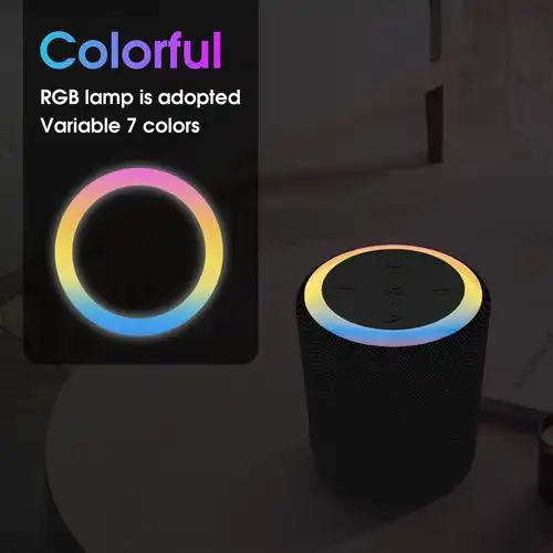 蓝牙音箱带彩灯闪光七炫彩网红户外防水ip6小音响抖音发光低音炮