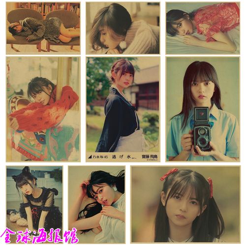 斋藤飞鸟 日本明星 复古牛皮纸海报 卧室宿舍奶茶店装饰画挂画