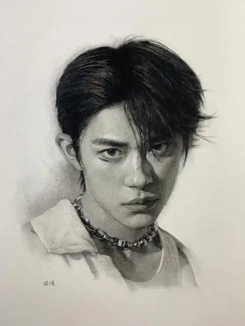 美术生#易烊千玺#易烊千玺未来无界#画画#素描#易烊千玺长津湖#励