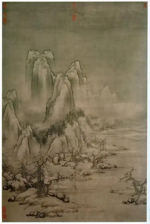 宋 许道宁 《雪溪渔父图》 绢本浅设色 169x110cm 台北故宫博物院藏