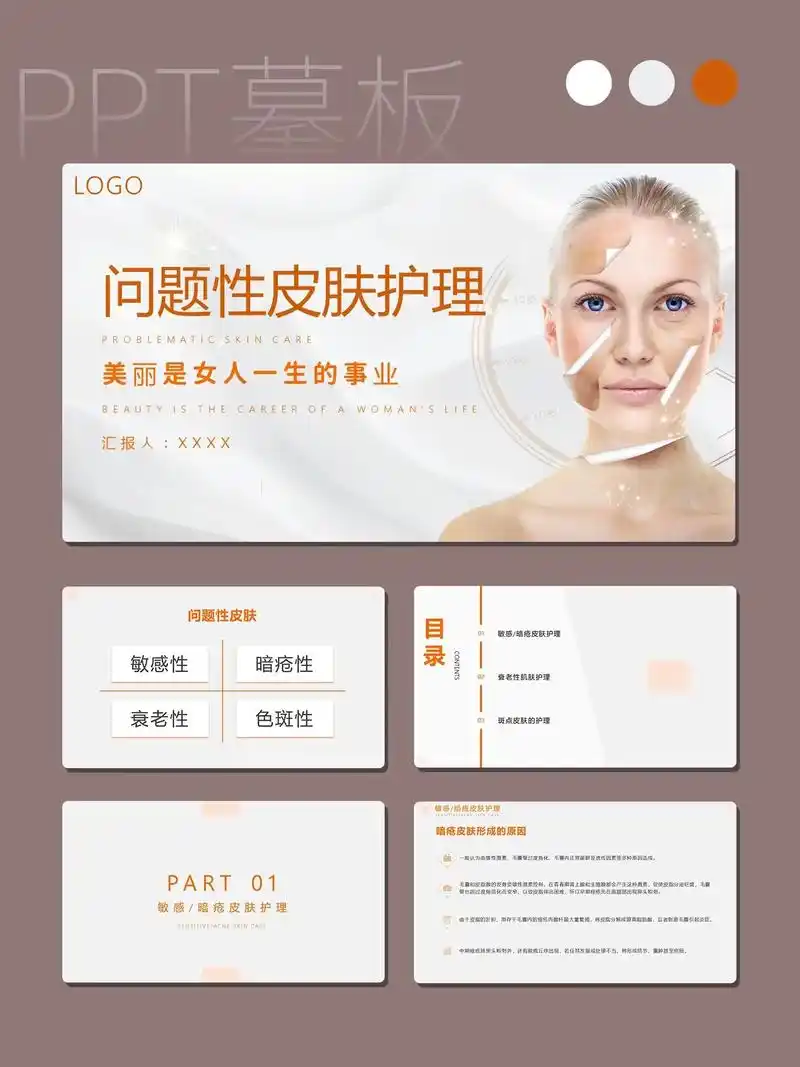 问题性皮肤护理ppt模板|皮肤管理935.问题性皮肤护理pp - 抖音