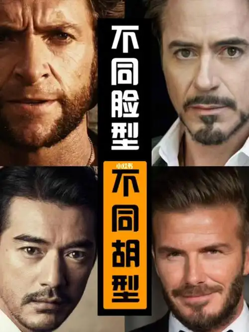 1,圆脸,侧面线条圆弧感很重,推荐u型胡,可以勾勒下颚线线条,显得更