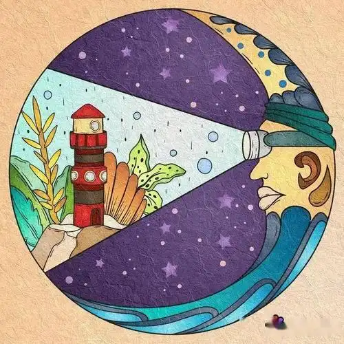 插画素材漂亮的圆形构图插画作品