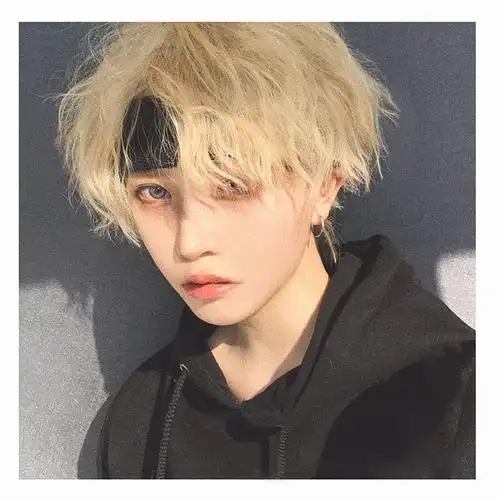 锡纸烫假发男烟花烫卷发短发日常蓬松自然dk日系韩版假毛全头套式