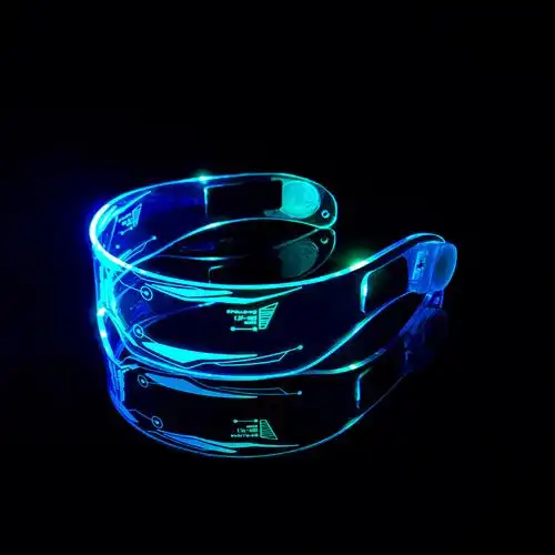 热销特卖led发光七彩科技眼镜跨境科幻护目镜派对酒吧蹦迪装备