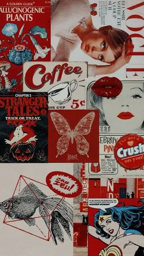 【pinterest壁纸】手机拼贴壁纸素材 | 背景图 | 红色 | 无水印