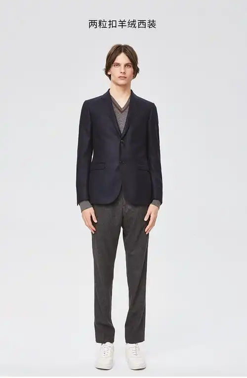 gucci/古驰 古驰藏青色简洁两粒扣羊绒男士西服308602