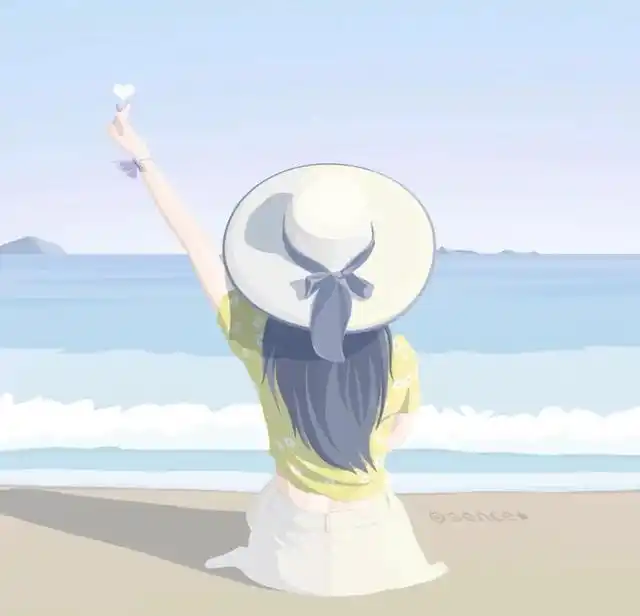头像|小众海边系列唯美女生背影头像