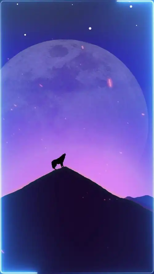 夜空之狼来电动态壁纸_高清竖屏视频下载-火萤壁纸