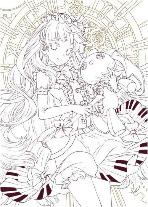 动漫人物线稿,画画临摹