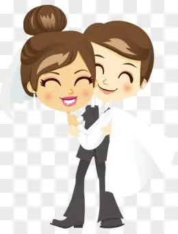 结婚情侣卡通人物图片素材_免费结婚情侣卡通人物png设计图片大全_图