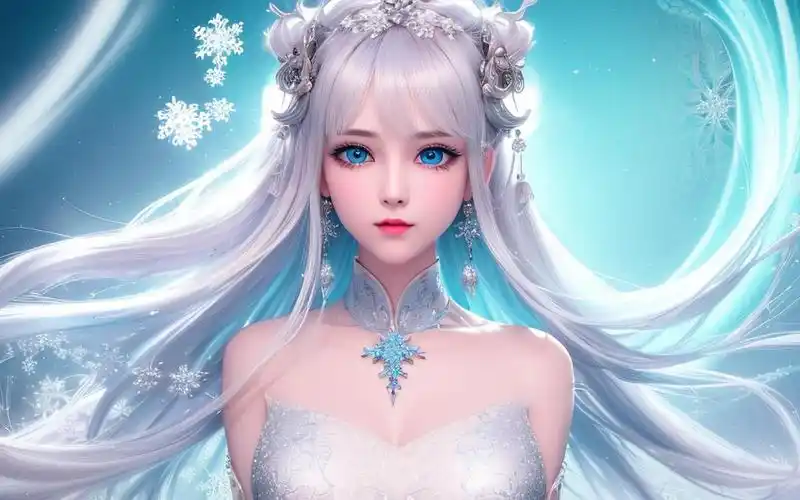 (ai绘画)银发古风美女四十五