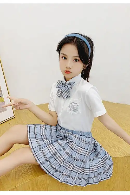 女童jk套装儿童jk全套女原创小学生女童休闲套装百褶裙洋气学院风