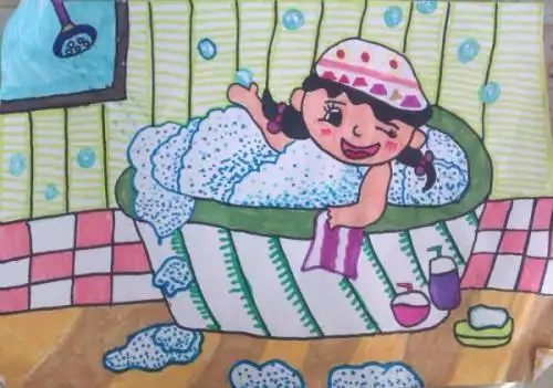 我爱洗澡简笔画儿童版