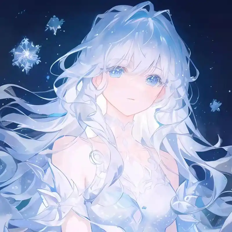 冰蓝色系动漫头像