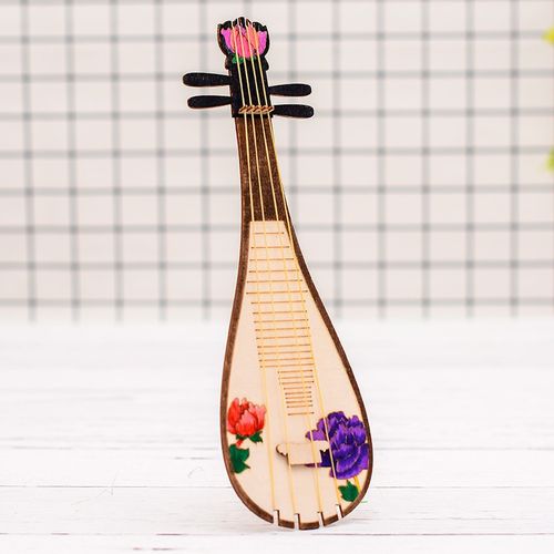 艺趣幼儿园儿童手工制作材料包diy木质古典乐器琵琶古琴阮吉贝斯他