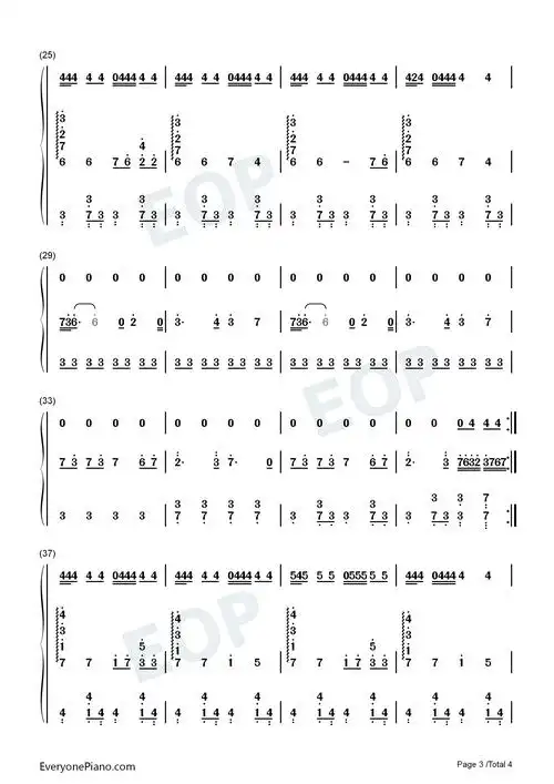 忍者-弹唱版-周杰伦双手简谱预览3