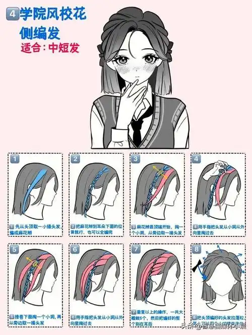 短发编发教程(短发两侧简单编发)