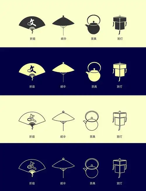 原创古风线性图标