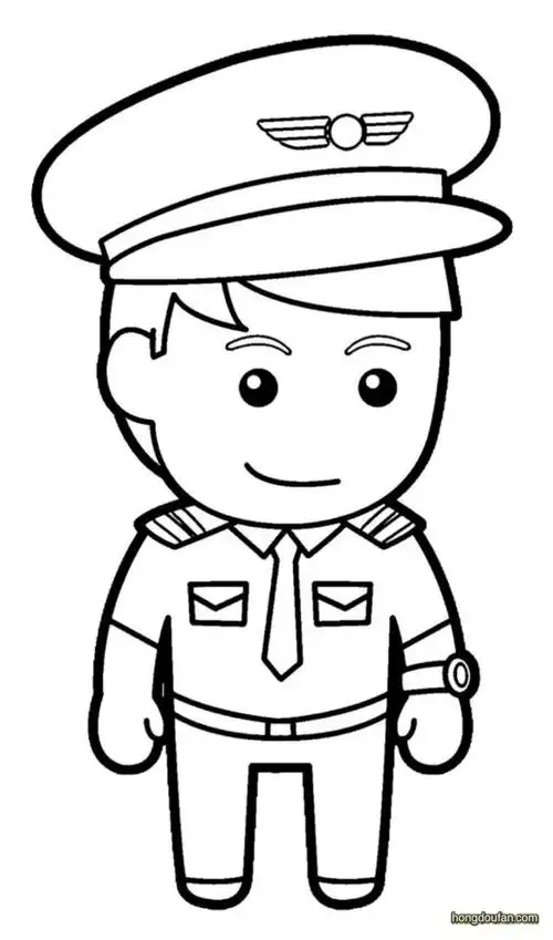 警察简笔画幼儿绘画(9张医生护士警察老师等职业卡通涂色简笔画) | 说