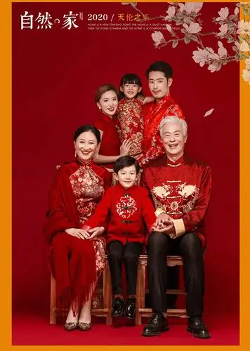 三代同堂6人全家福摄影