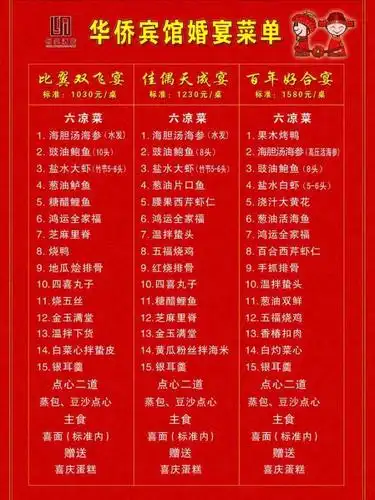 婚宴菜单图片