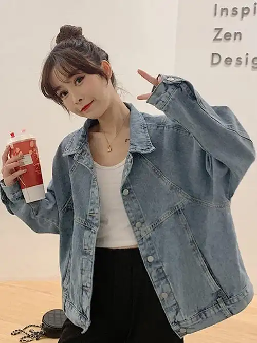 可可里小姐店铺牛仔衣女新款休闲百搭潮流外套女长袖牛仔外套女装