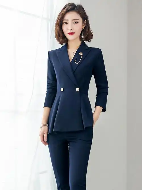 春秋职业装西装套装时尚气质韩版ol西服正装女职业女裤套装