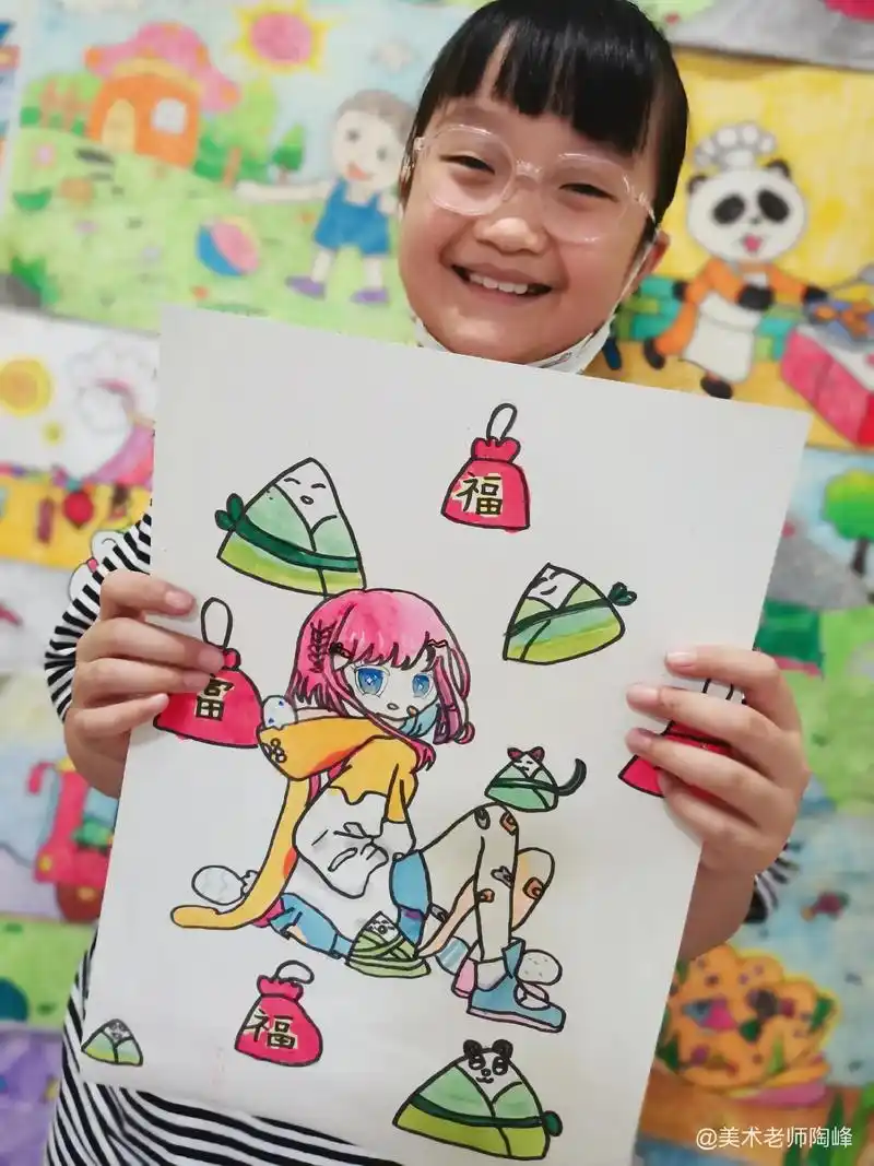 动漫考级#儿童绘画#美术考级.我中心动漫课学生画作(2) - 抖音