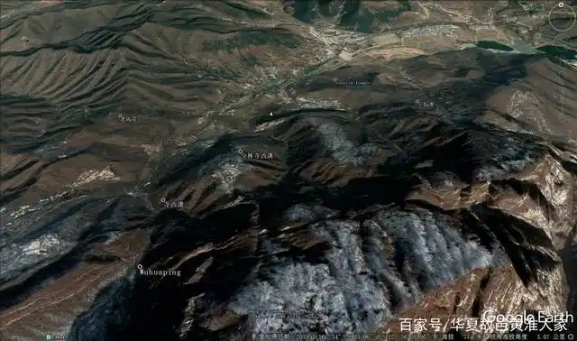 卫星地图上的中国五岳名山