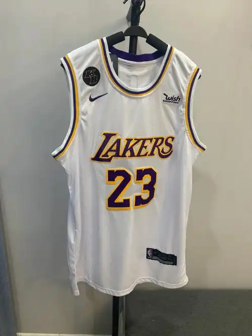 詹姆斯湖人23号白色刺绣球衣