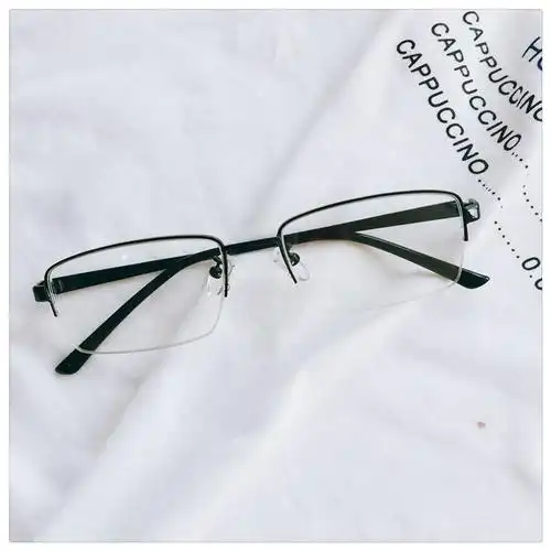 金丝小脸半框网红韩版防蓝光眼镜架男近视镜潮素颜女圆脸金框镜盒0度