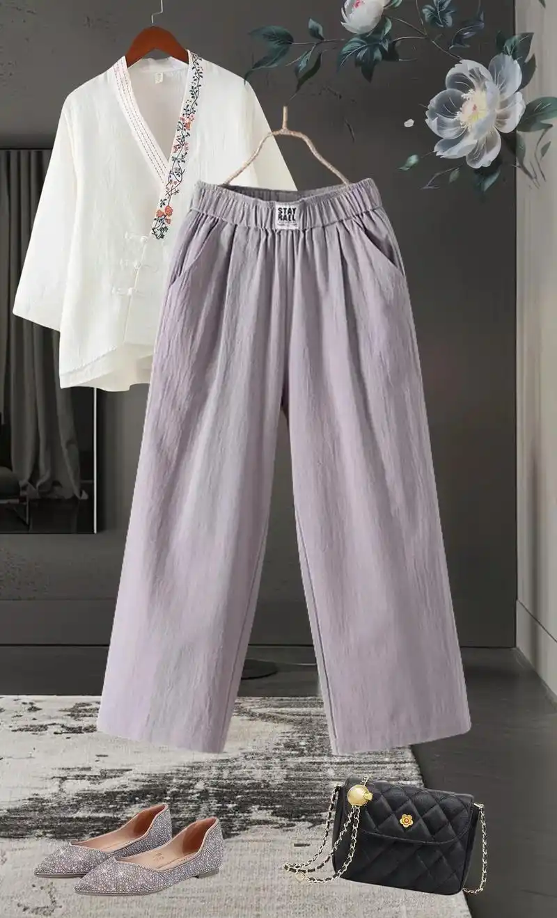 棉麻裤女夏季薄款